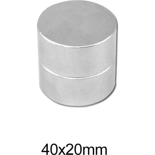 1/2PCS 40x20 Thick Disc Neodymium Magnet 40x20mm Big strong Round Rare Earth Magnet 40x20mm N35 Permanent Powerful Magnet 40*20