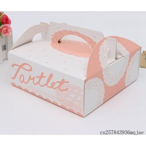 100Pcs Cheese Cake Boxes Pink Sushi Hamburger Boxes 8 inch Food Packing Portable Bread Pizza Package 20.5x20.5x6.5cm