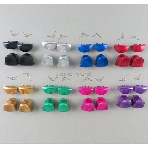 5Sets For Sony Playstation 4 PS4 jds001 010 jdm001 Custom Metal Aluminum L1 R1 L2 R2 Trigger Buttons Controller Repair Springs