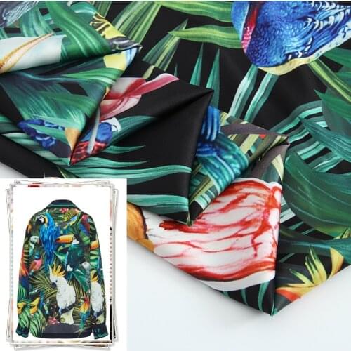 50x145cm Printed Polyester Fabric Cloth Material Factory Custom Parrot Shirt Dress Sewing Diy Shirt Scarf Fabric for Dress