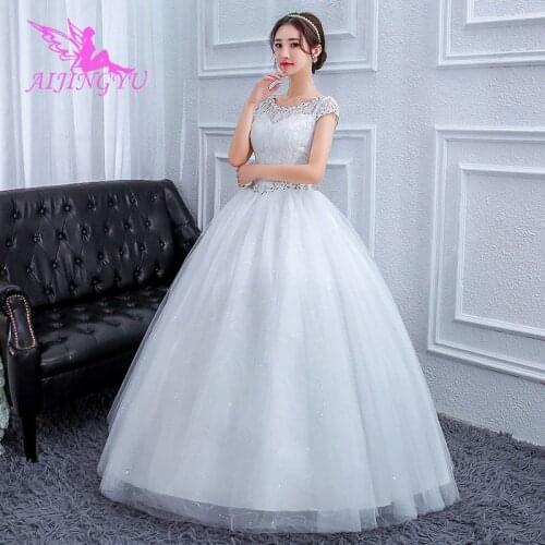 AIJINGYU 2021 2020 elegant Customized new hot selling cheap ball gown lace up back formal bride dresses wedding dress FU248