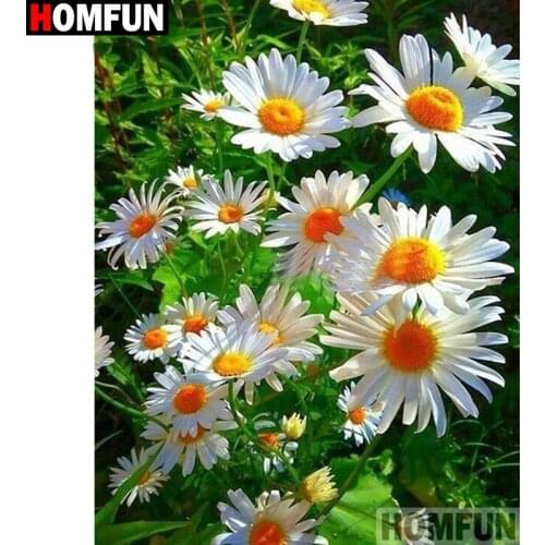 HOMFUN 5D Diamond Pattern Rhinestone Needlework Diy Diamond Painting Cross Stitch "Chrysanthemum" Diamond Embroidery A20242