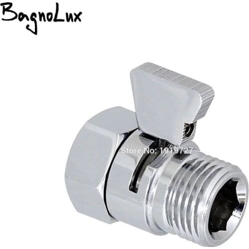 Bagnolux High Quality Wholesale Promotion New Brand Polished Chrome Shower Head Shut-Off Valve Brass with Brass Handle