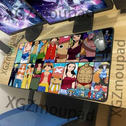 XGZ Large Mouse Pad Black Lock Edge Anime One Piece Office Computer Keyboard Table Desk Mat Rubber Non-slip 900x400/600x300 Xxl