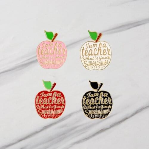 Apple Brooch Of Various Colors Pins Childlike Button Badge Buckle Denim Clothes Bag Pin Jewelry Gift For Friends Kids