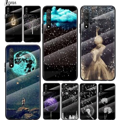 Black White Art Matte For Honor 30 20 10 9X 8X Pro Plus Lite Tempered Glass Hot New Shell Luxury Cover Phone Case