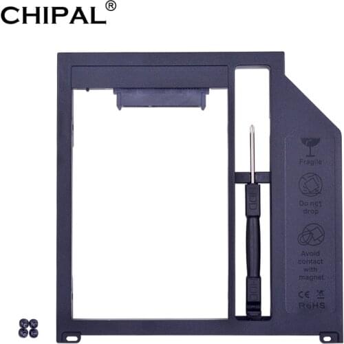 CHIPAL 10pcs SATA 3.0 2nd HDD Caddy 9.5mm for 2.5" 7mm 9mm Hard Disk SSD Case for Macbook Pro Air 13" 15" 17" SuperDrive Optibay