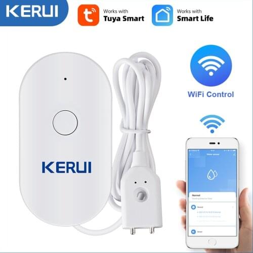 KERUI WiFi Water Sensor Smart Home Kitchen Water Leak Detector Tuya APP Monitoring of Leaks Phone Notification Security Alarm