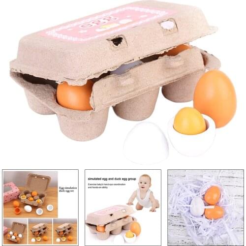 1Set Wooden Eggs Toy Kid Educational Toy Early Development Toy Easter Eggs