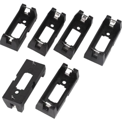 6 pieces Open Frame Dry Cell Battery holder, 2 Needles, for 1 x 3 V CR123A rechargeable battery