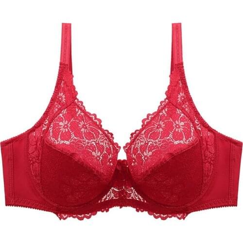 E F Cup Plus Size Bras For Women Lace Bralette Bra Femme Transparent Large Brassiere Tops Underwear Sexy Lingerie E F Cup
