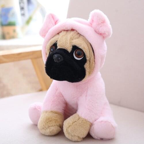20CM Cute Dog Stuffed Simulation Plush Toy Shar Pei Pug Creative Hat Dog Childrens Bedroom Decorations Toys Kids Birthday