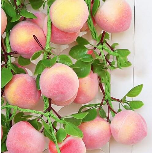 Artificial Simulation Fruit Peach String Fake Vegetables Lifelike Decorative for Restaurant Hotel Home Garden Realistic