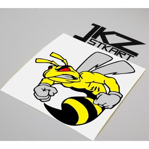 JKZSTKART Sticker Angry Bee C 12 X12 CM Printed and Cut Reflective Vinyl Decal ATV Motor Bike Helmet Stickers
