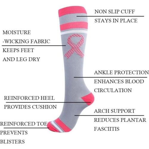 Compression Socks Men Women Nylon Outdoor Sports High Long Tube Stockings Running Socks Colorful Marathon socks