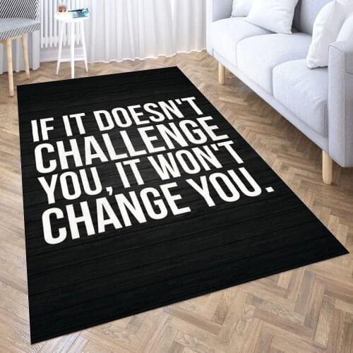 Challenge and Change Carpet for Living Room 3D Anime Cartoon Rug Gamer Teen Room Bedside Lounge Rug Kids Children Floor Mats