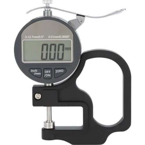LCD Digital Thickness Gauge Display Thickness Measuring Tool Paper Leather Cloth Thickness Gauge Range 0-12.7mm Measuring