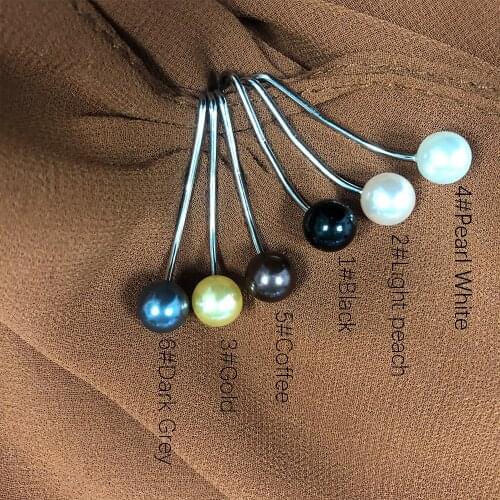 Fashion Clips Pearl Brooch Pins For Muslim Women wholesale 12 pcs/lot Muslim women Shawl Scarf Hijab pin