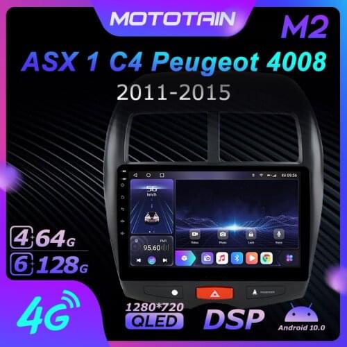 Mototain 6G+128G Android 10.0 Car Multimedia Radio Player for Mitsubishi ASX 1 C4 Peugeot 4008 Auto video Head Unit 4G LTE
