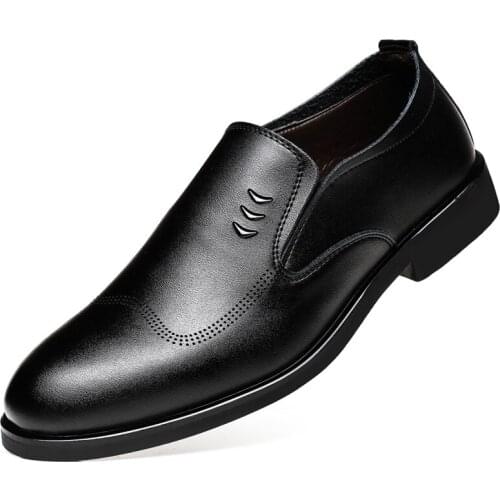 Mens Shoes New for Men High Quality Leather Work Fashion Shoe Male Classic Loafer Shoes Soulier Homme Black