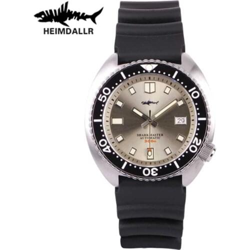 Heimdall Sharkey Mens Automatic Watch NH35A Mens Mechanical Watch C3 Luminous Dial 316L Stainless Steel 300M Diving Watch 2021