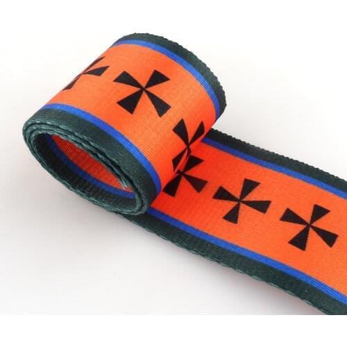 Soft orange Webbing Belt handbag Fashion decoration 2"wide Polyester nylon webbing Strap for Backpack key fob Dog Collar garment
