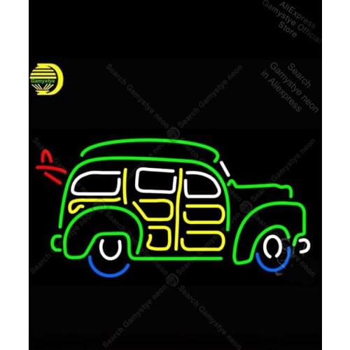 Neon Sign for Green Car Neon Bulb signgarage display handcraft Beer bar club pub glass neon lights for rooms ub world series