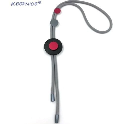 2019 New shining Geometric shape Aluminum charm Rubber rope simple statement necklace clothes accessories for new office lady