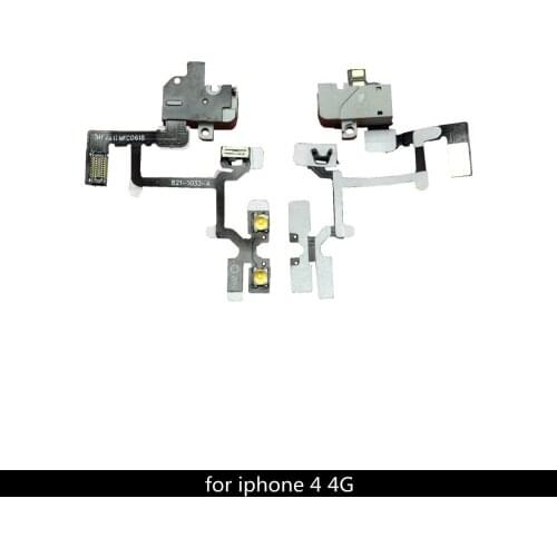 New Headphone Audio Jack Volume Button Cable For iPhone 4 4G Mute Silent Switch Connector Flex Cable Replacement Parts