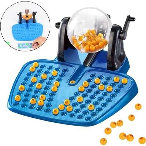 Professional Bingo Lotto Game Set Revolving Machine 90 Marks 48 Cards Party Supplies for Family, Friends, Entertainment