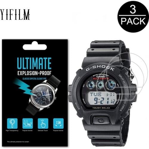 3Pack Sport Watch Screen Protection Film For Casio DW6900 GW6900 GW7900 GR8900 Mens G-Shock 5H Anti-Shock Screen Protector