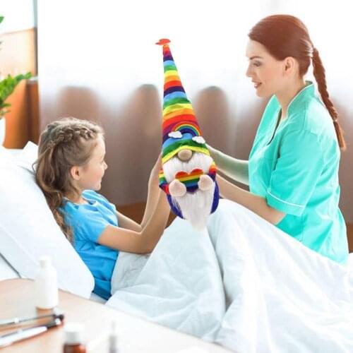 Rainbow Gnome Faceless Plush Colorful Home Farmhouse Kitchen Decor Cheer Up Gift Tiered Tray Decoration Adorable 34.2*12.6*8.8cm