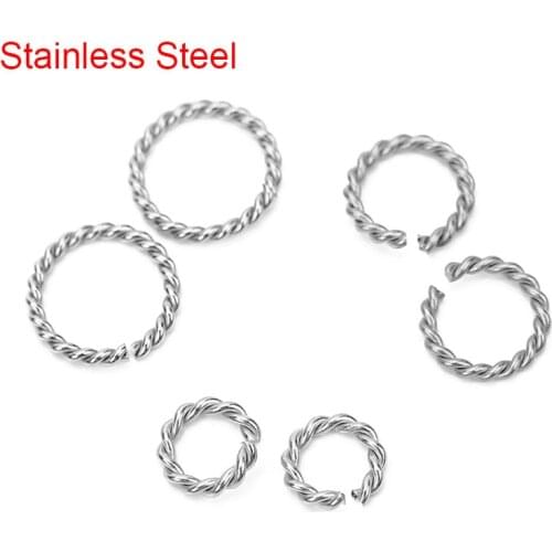30pcs Dia 6 8 12mm Strong Stainless Steel Open Jump Split Rings Bulk End Connectors For Diy Necklace Findings Jewelry Making