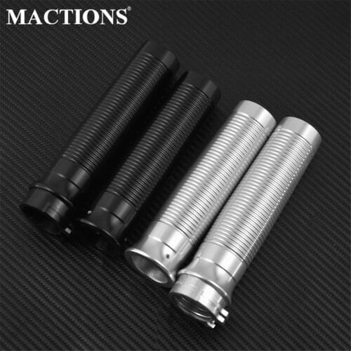 Motorcycle 1'' 25mmAluminum Handlebar Hand Grips Black/Chrome For Harley Chopper Bobber Sportster 883 Dyna Softail Street Bob