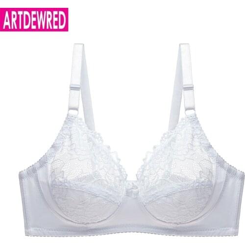 Fashion New Sexy Ladies Sexy Underwear Full Coverage Minimizer Non Padded Lace Sheer Bra 36C-46 CD Cup