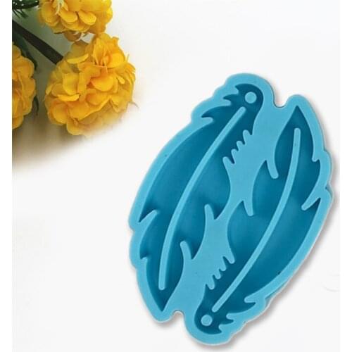 Handcraft Epoxy Resin Mold Feather Earrings Silicone Mould DIY Crafts Jewelry Pendant Casting Tools R58E