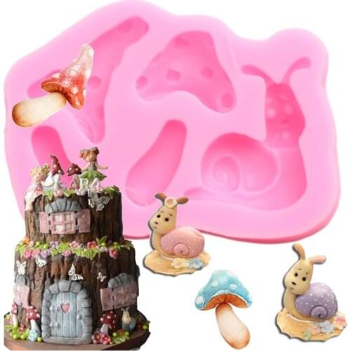 Fairy Garden Silicone Mold DIY Baby Birthday Cake Decorating Tools Cake Border Fondant Mould Candy Resin Clay Chocolate Molds