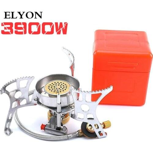 ELYON Camping Gas Stove Windproof Outdoor Portable Camping Stove Gas Burner Folding Split Stoves Tourist Survival Furnace 3900W