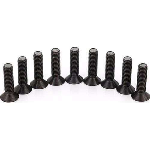50PCS M4 Black 10.9 Flat Head Screw Countersunk Hex Socket Cap Bolt M4*40/45/50mm