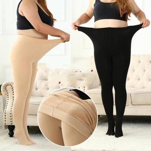 Winter Thermal Pants Women Plus Velvet Leggings Ankle-Length Keep Warm Solid Pants High rise Waist Large Size Woman Leggings