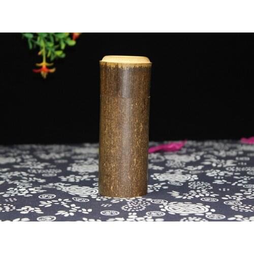 1PC Natural Bamboo Tea Box Tea Canister Kitchen Storage Jars Column Fahion Bottles Chests Cultural Spice Box Tea Caddy ELC 108