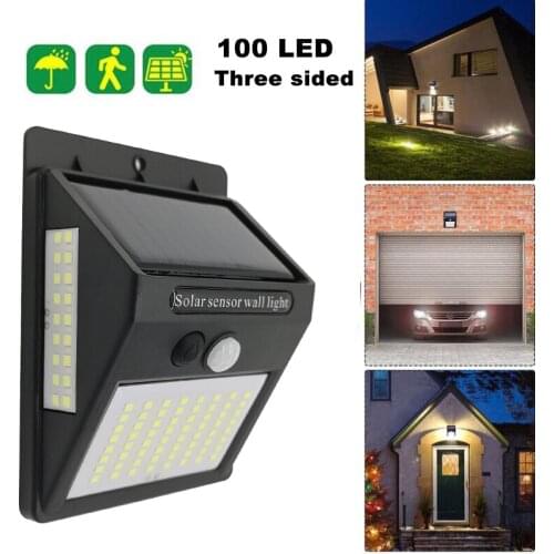 100 LED Solar Light Outdoor Solar Lamp Powered Sunlight Waterproof PIR Motion Sensor Street Light for Garden Decoration
