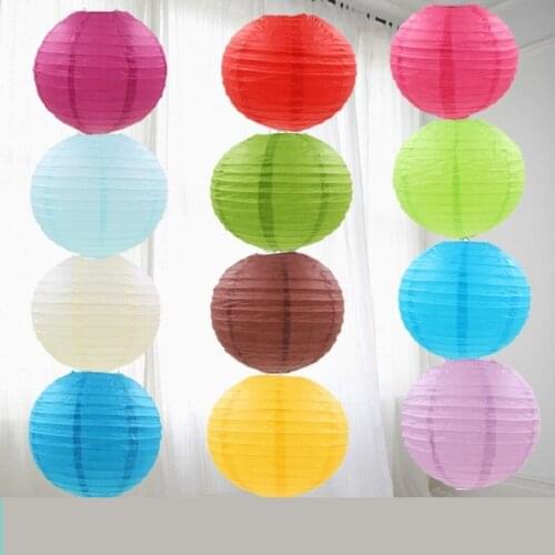 6/8/10/12/14/16 Inch Round Chinese Paper Lanterns Birthday Wedding Decor Gift Craft DIY Lampion Hanging Ball Party Supplies