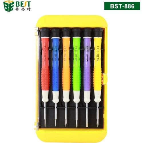 6 In 1 Multi-Function Magnetic kits Precision Screwdriver Set for Mobile Phone Electronics Repair Opening Tools
