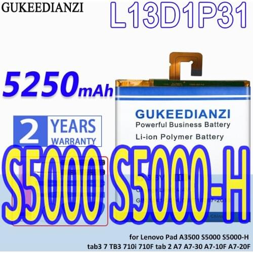High Capacity GUKEEDIANZI Battery L13D1P31 5250mAh For Lenovo LePad Pad S5000 S5000-H