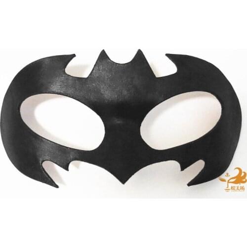 Bat Design Half Face Mask cowhide Leather Eyewear Halloween Night Dance Ball party Adult Masquerade Cosplay Game masks Black