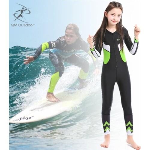 Quick Dry Swimming Suit For Girls 6 To 14 Years One-piece Kids Swimsuit Full Body Long Sleeve Upf 50+ Sun Protection Swimwear