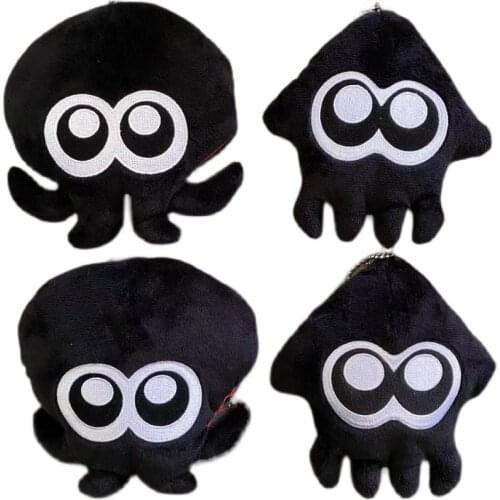 Black Splatoon Squid Inkling Soft Stuffed Plush keyring keychain