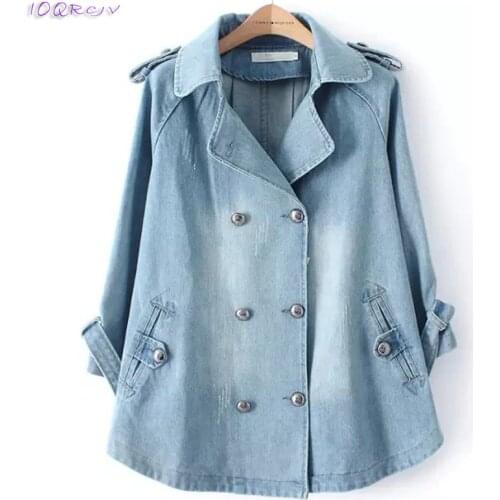 IOQRCJV Women's Denim Trench Coats