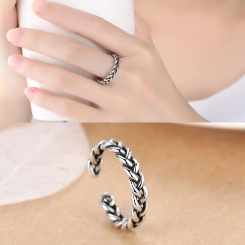 Luxury Brand Creative Boho Twist Chains Rings For Women Adjustable Size Ring Fashion Charm Jewelry Wholesale 2021